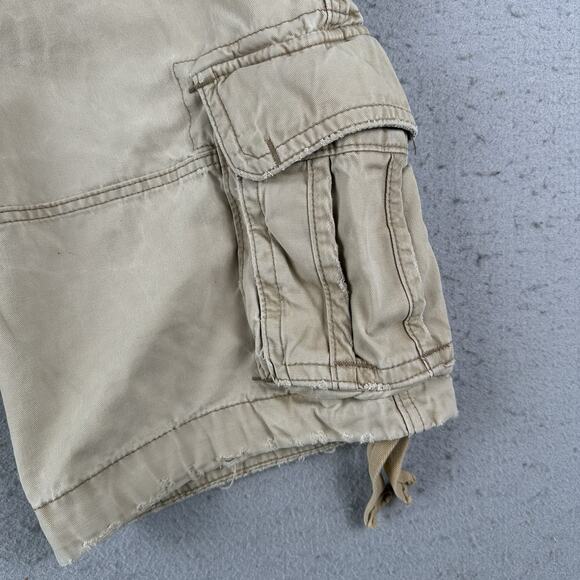Vtg Y2K Abercrombie & Fitch Cargo Shorts Men’s 28‎ Khaki Drawstring Paratrooper - Picture 4 of 16